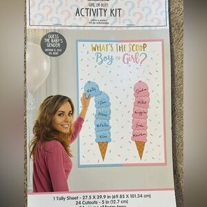 Gender Reveal Activity Kit Baby Shower Party Supplies